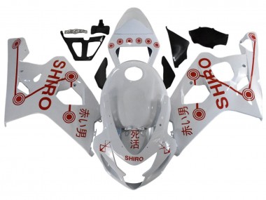 2001-2003 Suzuki GSXR 600 / GSXR 750 Motorcycle Fairings - White Red Shiro UK