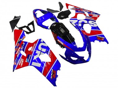 2004-2005 Suzuki GSXR 600 / GSXR 750 Motorcycle Fairings - Blue Red Black Motul Dunlop UK
