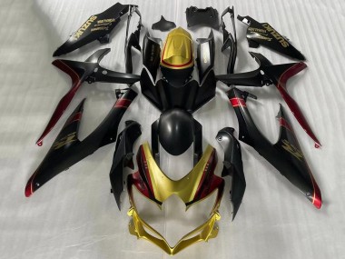 2006-2007 Suzuki GSXR 600 / GSXR 750 Motorcycle Fairings - Gold Matte Black Red UK