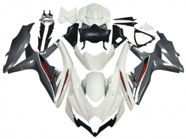 2008-2010 Suzuki GSXR 600 / GSXR 750 Motorcycle Fairings - White Grey Red UK