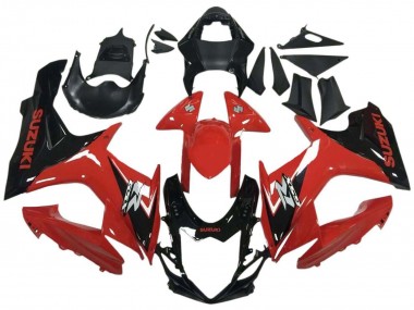 2011-2024 Suzuki GSXR 600 / GSXR 750 Motorcycle Fairing - Red Glossy Black UK