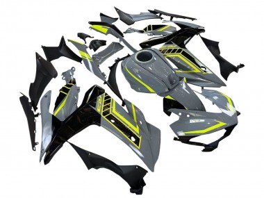 2015-2018 Yamaha YZF R3/R25 Motorcycle Fairings - Nardo Grey Neon Yellow Black UK