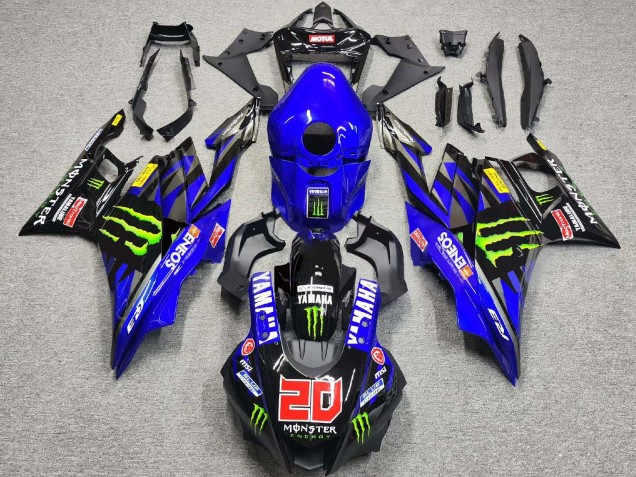 2019-2021 Yamaha YZF R3/R25 Motorcycle Fairings - Blue Glossy Black Green ENEOS Monster 20 UK