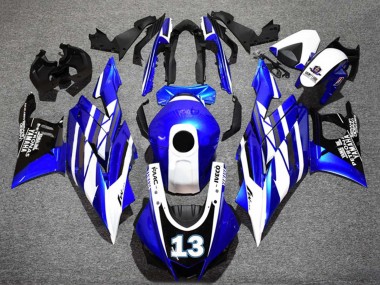 2022-2024 Yamaha YZF R3/R25 Motorcycle Fairings - Blue White Black Petronas Yamalube 13 UK