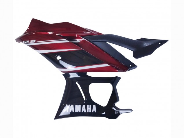 2022-2024 Yamaha YZF R3/R25 Motorcycle Fairing - Red White Glossy Black UK