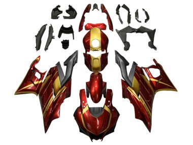2022-2024 Yamaha YZF R3/R25 Motorcycle Fairings - Red Gold Matte Black UK