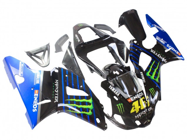 2000-2001 Yamaha YZF 1000 R1 Motorcycle Fairings - Blue Black Green Monster Yamalube ENEOS 46 UK