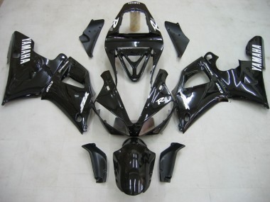 2000-2001 Yamaha YZF 1000 R1 Motorcycle Fairings - Glossy Black White Decal UK