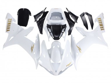 2002-2003 Yamaha YZF 1000 R1 Motorcycle Fairings - White Gold Decals UK
