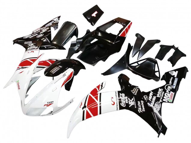2002-2003 Yamaha YZF 1000 R1 Motorcycle Fairings - White Red Black Castrol UK
