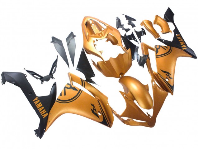 2007-2008 Yamaha YZF 1000 R1 Motorcycle Fairings - Gold Black UK