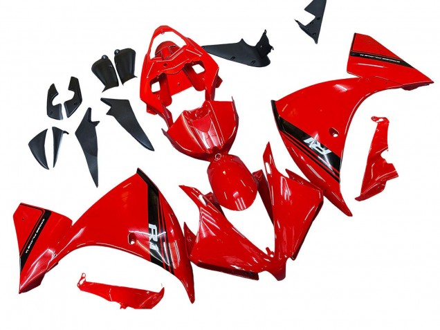 2012-2014 Yamaha YZF 1000 R1 Motorcycle Fairing - Red Glossy Black UK