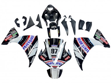 2012-2014 Yamaha YZF 1000 R1 Motorcycle Fairings - Glossy Black White Red Fimer Yamalube Sterilgarda 87 UK