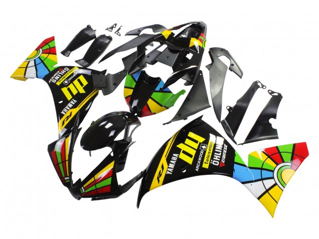 2012-2014 Yamaha YZF 1000 R1 Motorcycle Fairings - Glossy Black Yellow Green Blue Red Color Wheel UK
