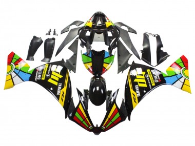 2012-2014 Yamaha YZF 1000 R1 Motorcycle Fairings - Glossy Black Yellow Green Blue Red Color Wheel UK