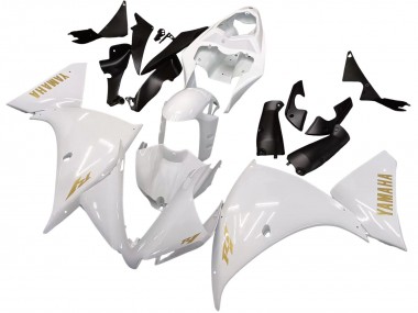 2012-2014 Yamaha YZF 1000 R1 Motorcycle Fairings - White Gold Decals UK