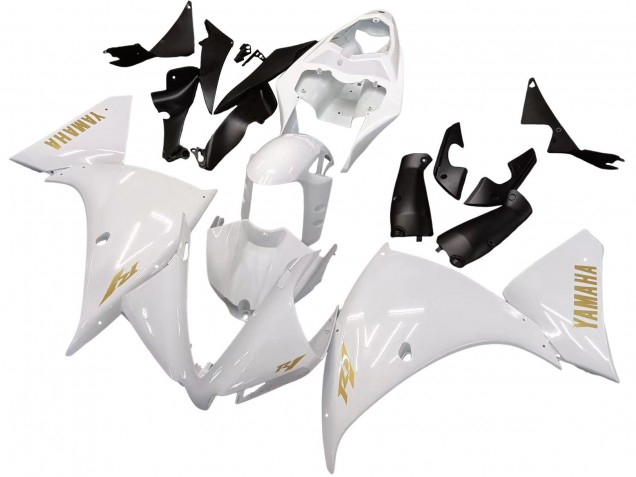 2012-2014 Yamaha YZF 1000 R1 Motorcycle Fairings - White Gold Decals UK