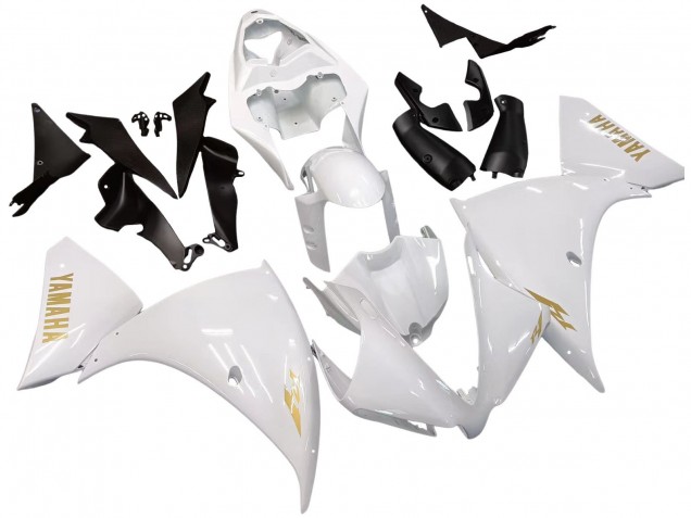 2012-2014 Yamaha YZF 1000 R1 Motorcycle Fairings - White Gold Decals UK