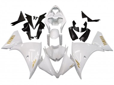 2012-2014 Yamaha YZF 1000 R1 Motorcycle Fairings - White Gold Decals UK