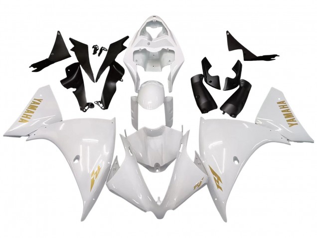 2012-2014 Yamaha YZF 1000 R1 Motorcycle Fairings - White Gold Decals UK