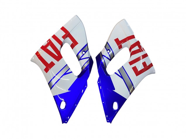 1998-2002 Yamaha YZF 600 R6 Motorcycle Fairings - White Blue Red Fiat 99 UK