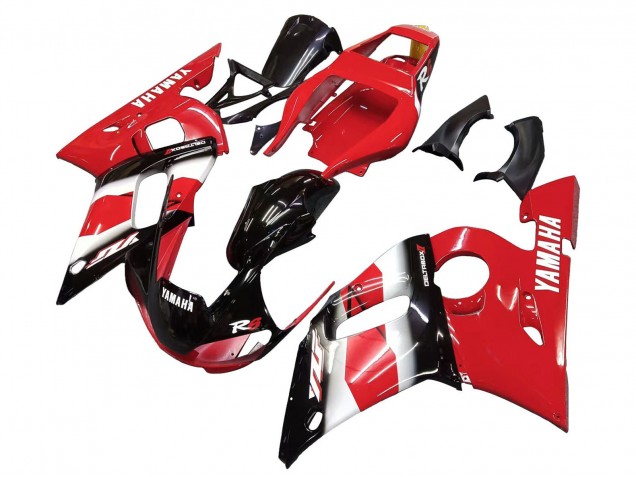 1998-2002 Yamaha YZF 600 R6 Motorcycle Fairing - Red White Glossy Black UK