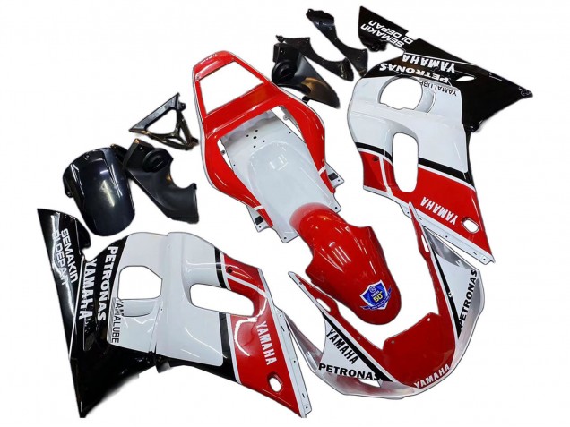1998-2002 Yamaha YZF 600 R6 Motorcycle Fairings - White Red Black Petronas Yamalube 50th UK