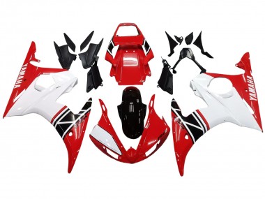 2003-2004 Yamaha YZF R6 Motorcycle Fairing - White Red Glossy Black UK