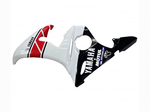 2003-2004 Yamaha YZF R6 Motorcycle Fairings - White Red Glossy Black Motul UK