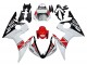 2003-2004 Yamaha YZF R6 Motorcycle Fairings - White Red Glossy Black Motul UK