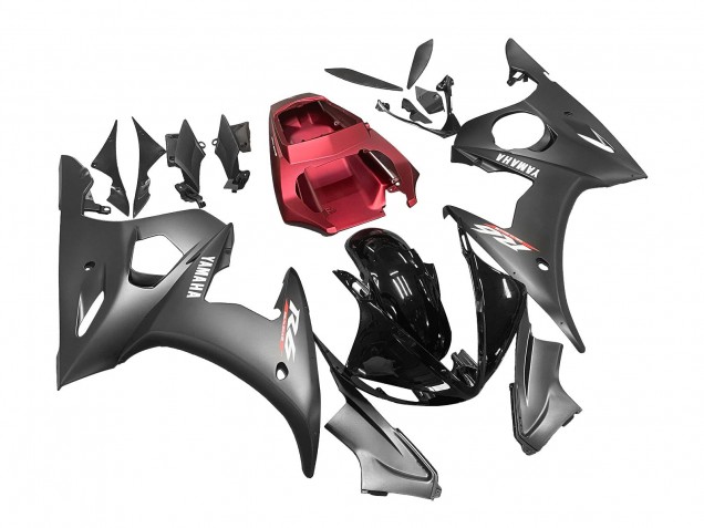 2003-2004 Yamaha YZF R6 Motorcycle Fairings - Red Glossy Black Matte Black UK