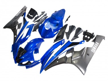 2006-2007 Yamaha YZF 600 R6 Motorcycle Fairings - Blue White Glossy Black UK