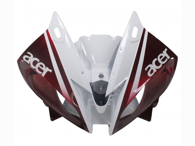 2006-2007 Yamaha YZF 600 R6 Motorcycle Fairings - White Maroon Red Fiat Acer Yamalube UK