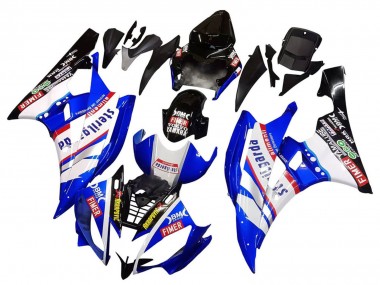 2006-2007 Yamaha YZF 600 R6 Motorcycle Fairings - White Blue Black Fimer Volvo Yamalube Sterilgarda UK