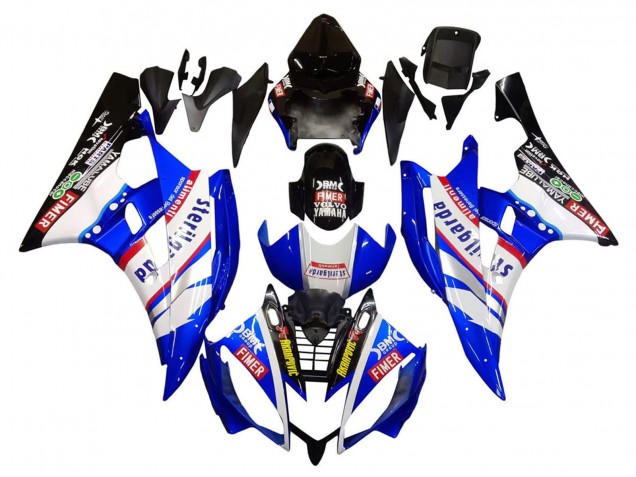 2006-2007 Yamaha YZF 600 R6 Motorcycle Fairings - White Blue Black Fimer Volvo Yamalube Sterilgarda UK