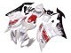 2006-2007 Yamaha YZF 600 R6 Motorcycle Fairings - White Red Black Motul UK