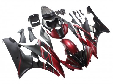 2006-2007 Yamaha YZF 600 R6 Motorcycle Fairings - Red Matte Black UK