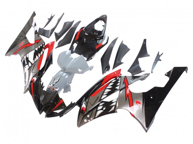 2008-2016 Yamaha YZF 600 R6 Motorcycle Fairings - Silver Black Red Shark 4 UK