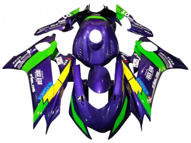 2017-2025 Yamaha YZF 600 R6 Motorcycle Fairings - Green Purple Yellow Black Trick Star UK