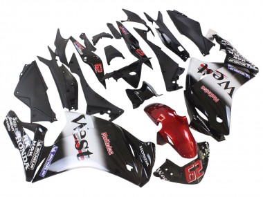 2011-2015 Honda CBR250RR Motorcycle Fairings - Glossy Black White West Red HRC 62 UK