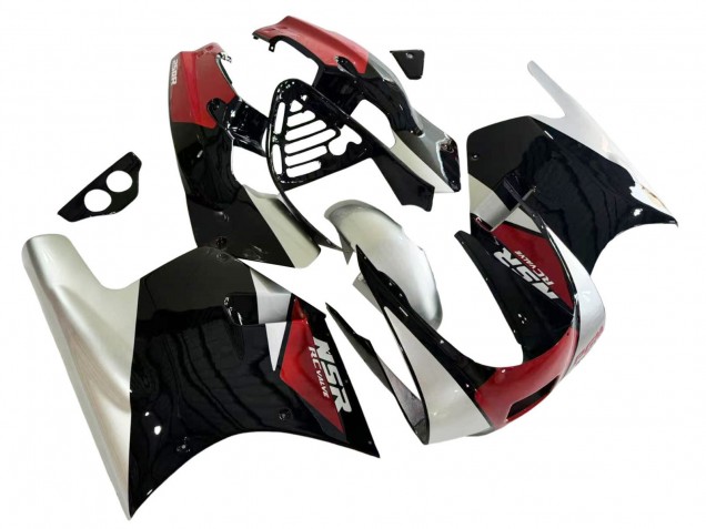 1988-1989 Honda NSR250R Motorcycle Fairings - Silver Red Glossy Black UK