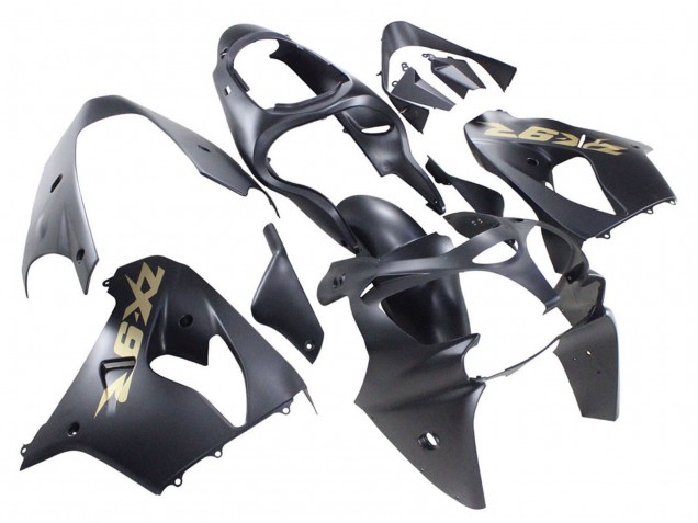 2000-2001 Kawasaki ZX9R Motorcycle Fairings - Matte Black Gold UK