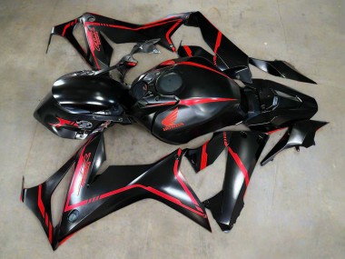 2019-2020 Honda CBR650R Motorcycle Fairings - Glossy Black Red Stripe UK