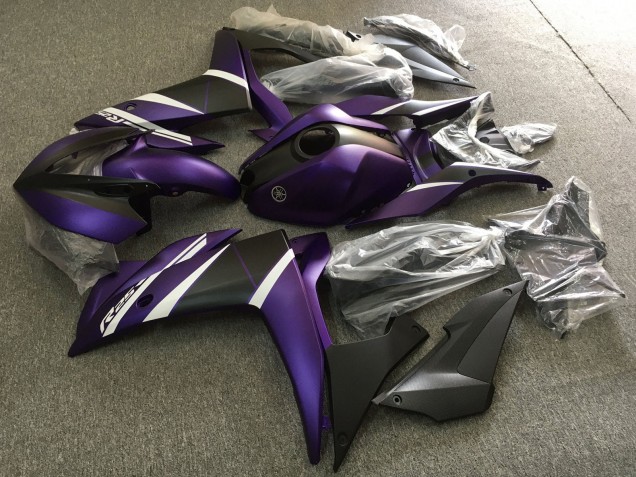 2015-2018 Yamaha YZF R3/R25 Motorcycle Fairings - White Purple Matte Black UK