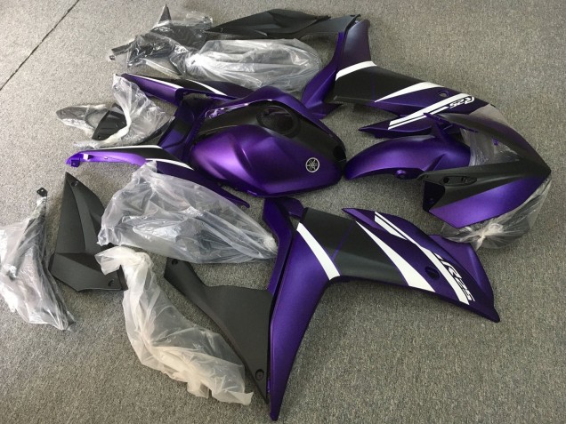 2015-2018 Yamaha YZF R3/R25 Motorcycle Fairings - White Purple Matte Black UK