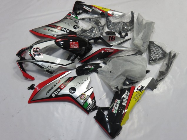 2009-2015 Aprilia RSV4 1000 Motorcycle Fairings - Silver Red Black Yellow UK