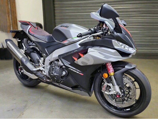 2021-2024 Aprilia RSV4 1100 Motorcycle Fairings - Glossy Silver Matte Black UK