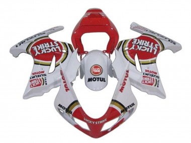 2003-2013 Suzuki SV650 Motorcycle Fairings - White Red Lucky Strike UK