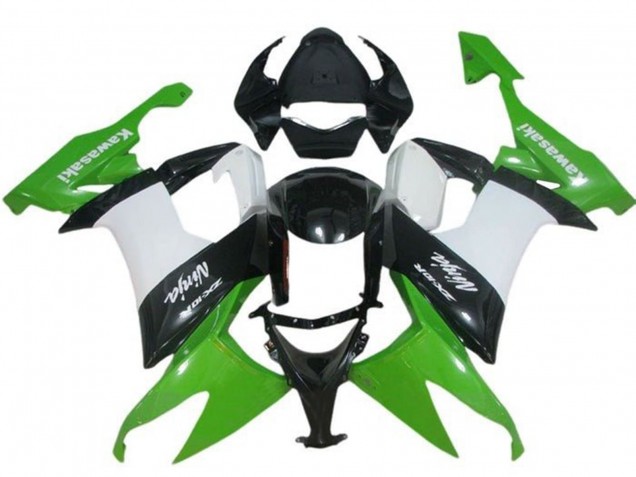 2008-2010 Kawasaki ZX10R Motorcycle Fairing - Green White Black UK