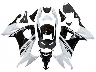 2008-2010 Kawasaki ZX10R Motorcycle Fairings - White Glossy Black Stripe UK